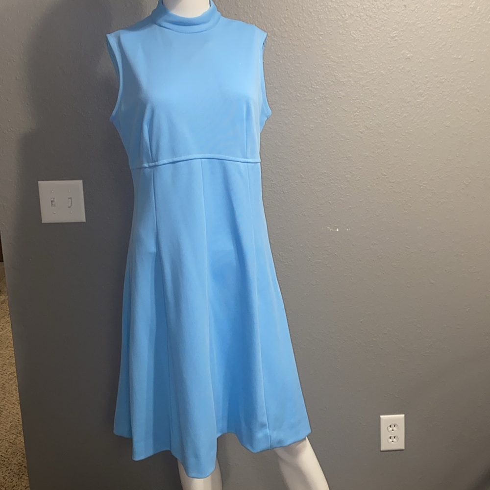 Vintage Midi Blue Dress